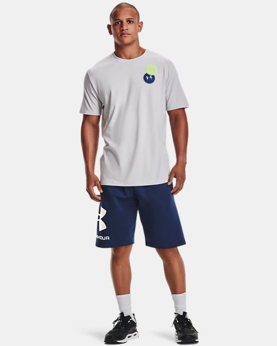 Shorts UA Rival Fleece Big Logo da uomo, Blue, pdpMainDesktop image number 2